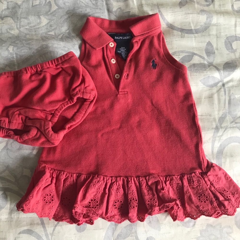 Ralph Lauren Polo Dress with Eyelet edge Size 9mos